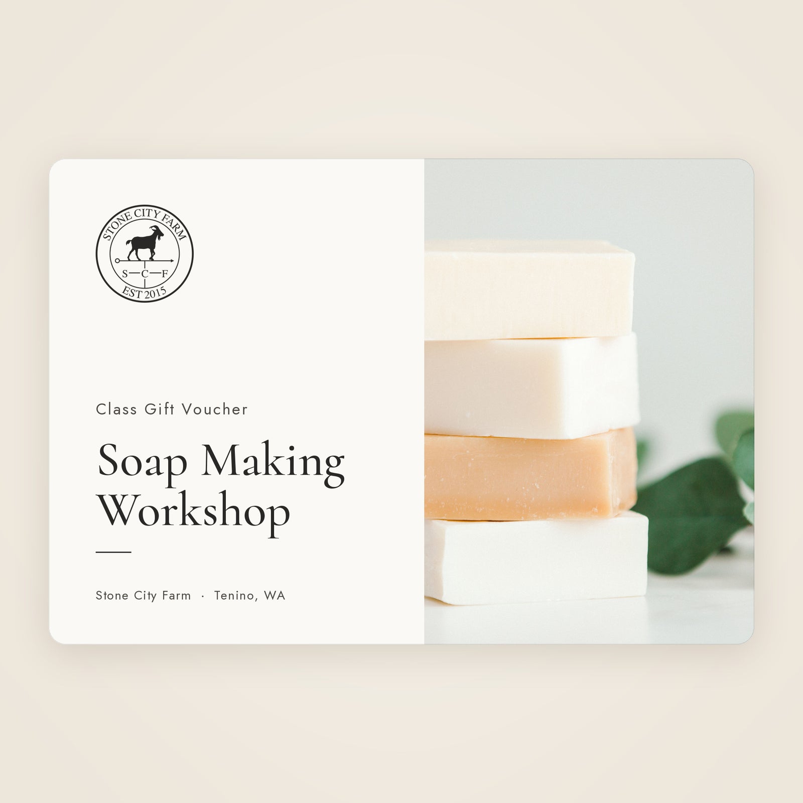 Class Gift Voucher - Soap Making Workshop - Stone City Farm