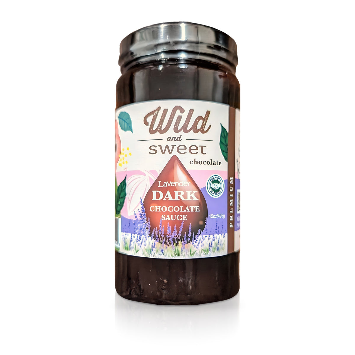 Wild and Sweet Lavender Dark Chocolate Sauce, 15 oz jar